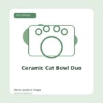 Ceramic Cat Bowl Duo