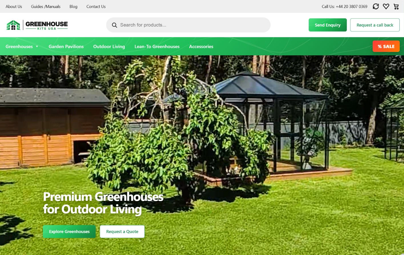 Greenhouse Kits USA website presentation