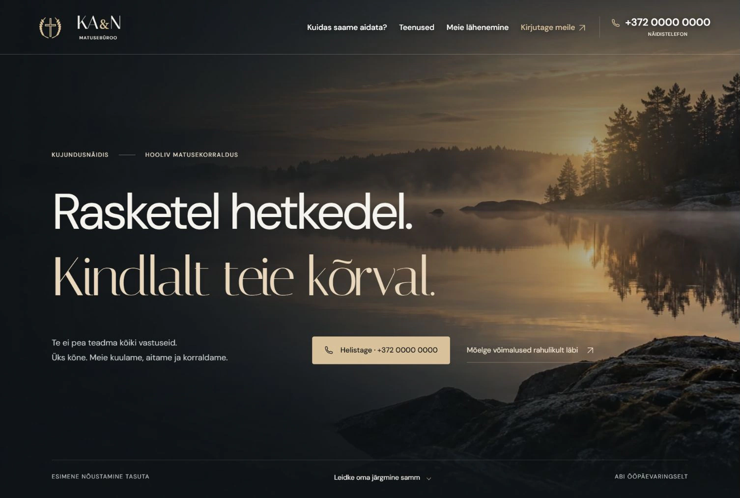 KA&N Matusebüroo website presentation