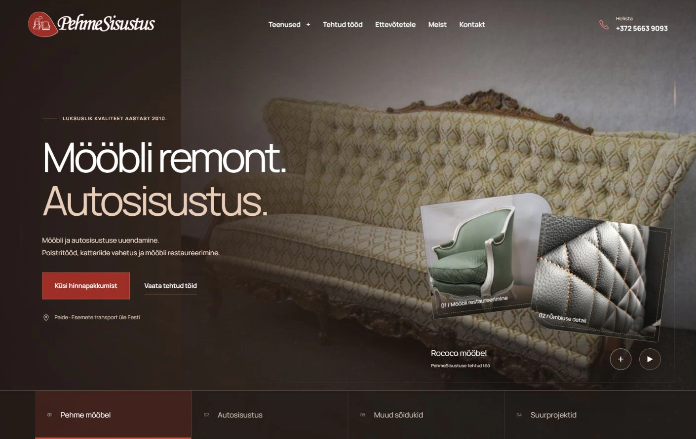 PehmeSisustus website presentation