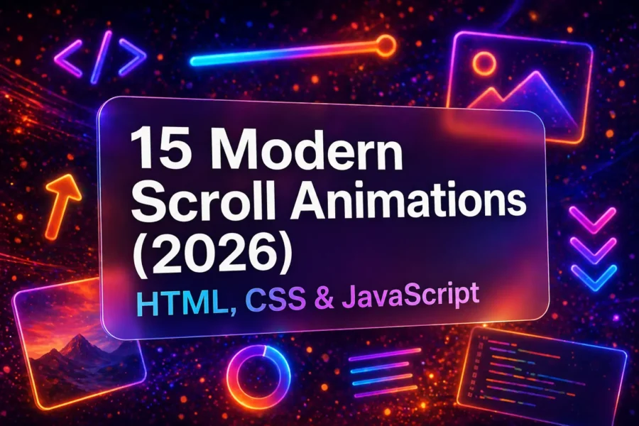 modern scroll animations HTML CSS JavaScript examples